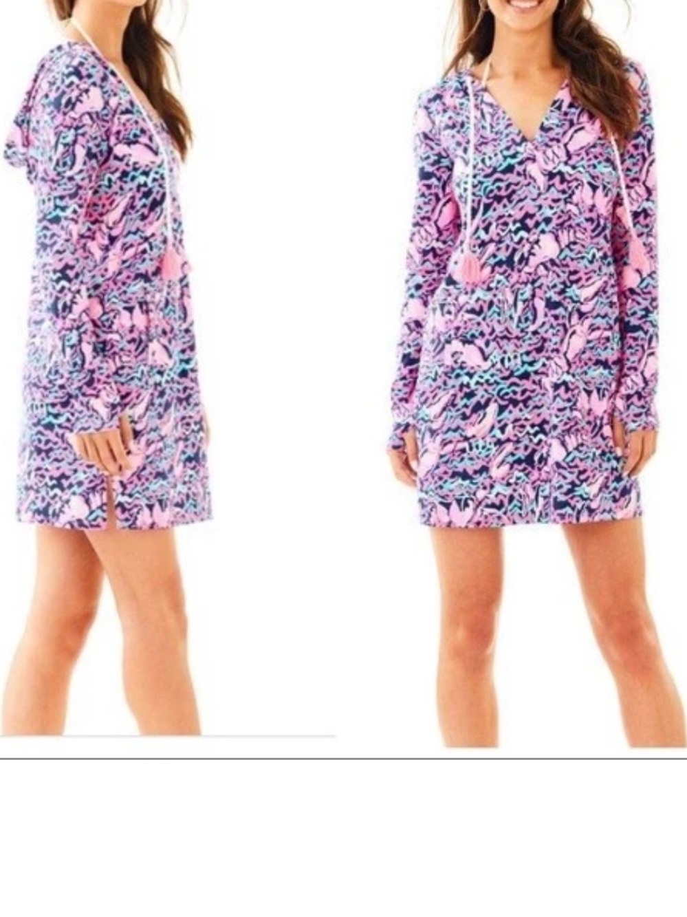 NWT Lilly Pulitzer | Rylie UPF 50+ Cover-Up Hooded Dress in Pop Up Lobstah Roll